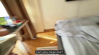 Step son took of the helplessness of stepmother stuck under the bed