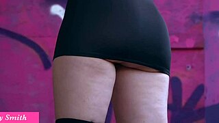 Jeny smith teasing her butt and pussy outdoor and masturbating