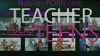 slutty teen 18+ caught by teacher with 2 cocks