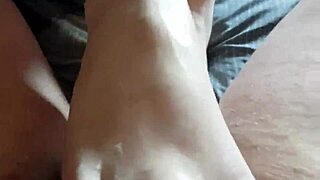 sexy amateur foot play with brunette couple