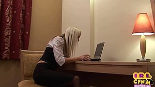 amateur babe in stockings facesits and gets fucked after a blowjob