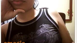 Teen tetona boldly shows her big tits on webcam.