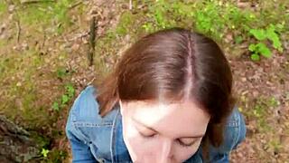 Walk After Home Fuck, Suck And Swallow Outdoors