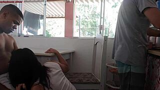 I mean, morning coffee at my cuckold husband's house is like this, while he washes the dishes, his friend fucks me.