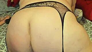 Sexy Fishnets Spready Her Ass Cheeks