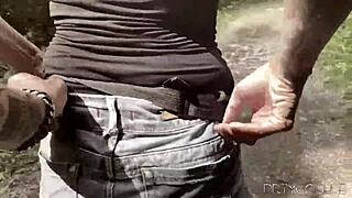 Nasty Indra Boldly Shows Tits and Ass While Sucking Cock Outdoors at De Biesbosch