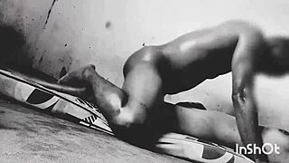sexy slim black student fucks for a good grade