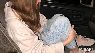 Young slut fucks lover in car amateur couple