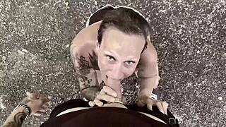 Nasty Indra Boldly Shows Tits and Ass While Sucking Cock Outdoors at De Biesbosch