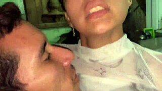 roommate milks trans stepsis's big tits while she rides his cock