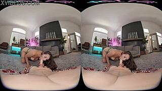 VRAllure Draws You Incredibly Close to Brunette's Stockinged Big Tits Tease