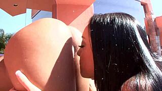 Whoa! Tongue Plunges Deep into Her Dripping Teen Lesbian Pussy!