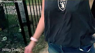 Wifey Dares Street Flashing Big Tits!