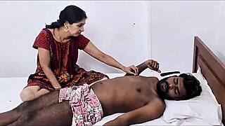 indian stepmom gives sloppy blowjob and eats cum before riding cock in dirty hindi audio pov