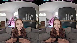 VRAllure Draws You Incredibly Close to Brunette's Stockinged Big Tits Tease