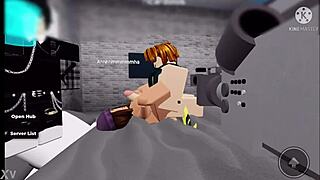 roblox nerd guy rams his cock into trashy bimbo's huge tits