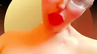 jerk off lick my huge tits nipples saliva