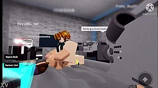roblox nerd guy rams his cock into trashy bimbo's huge tits
