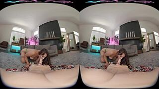 VRAllure Draws You Incredibly Close to Brunette's Stockinged Big Tits Tease