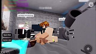 roblox nerd guy rams his cock into trashy bimbo's huge tits