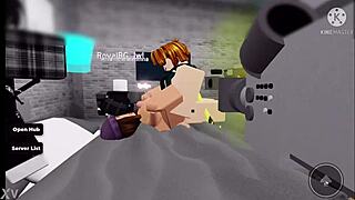 roblox nerd guy rams his cock into trashy bimbo's huge tits