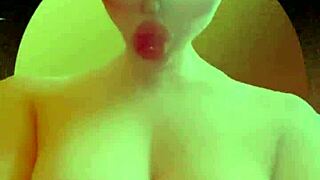 jerk off lick my huge tits nipples saliva