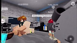 roblox nerd guy rams his cock into trashy bimbo's huge tits