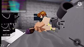 roblox nerd guy rams his cock into trashy bimbo's huge tits