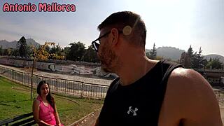 Picking Up Pink Chilean Barbie Girl For Rough Outdoor Doggystyle And Facial Cumshot In Public Park