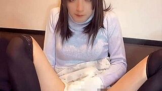 demure cute crossdresser quietly masturbates feeling deep emotions