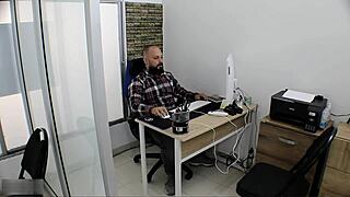 In a steamy medical checkup, does the doctor lick her big pussy lips to cool her down before riding his monster cock?