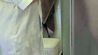 Stepmom Jerks Stepson's Monster Cock to Cumshot on Tits