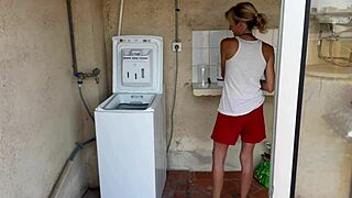 Neighbor Milf Cums Twice On Washing Machine Dick Accidentally