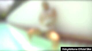 ever wonder how vicky vette stuffs her wet milf holes poolside?