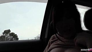 Petite Japanese Teen Sucks Old Man's Cock in Car Uncensored Pickup