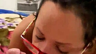 Anna Maria's Big Tits Bounce During Awesome Latina Mature Blowjob