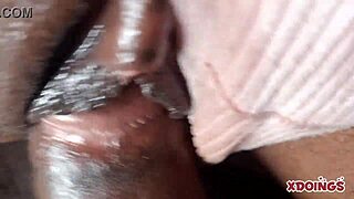 amateur's huge pussy lips beg for spoiling in bathroom tease