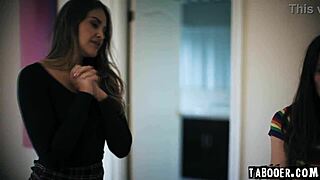 gizelle blanco hides spying on maya woulfe and hazel moore's sneaky room licking session