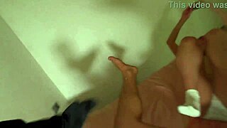 a cute petite teen in sporty sweatpants and thong teases her juicy asshole for stepbro's tongue every day