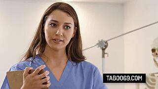 pervy stepson fucks horny nurse stepmom bella rolland and jennifer white anal in hospital threesome