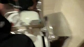 fiery twink bends over for hung stud's cock in mall bathroom