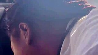 Watch this ebony take big black cock nuts straight in her mouth 😍💦