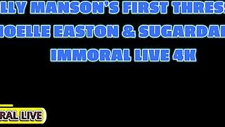 Noelle Easton joins college threesome riding cocks cum-covered and curvy