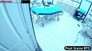 Petite nurse in latex gloves deepthroats patient cock then rides him in hospital bed
