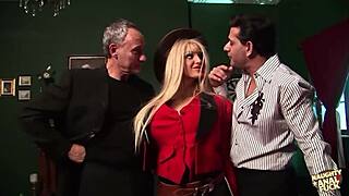 big tits old guy assfucks young big ass girl deep while group watches heels on