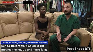 Petite nurse in latex gloves deepthroats patient cock then rides him in hospital bed