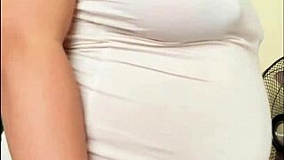 that pregnant arab milf shows off her huge milky belly and boobs on cam like a total slut