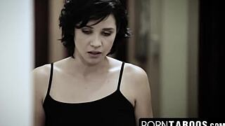 Hey old man stretches teen babysitter's tight pussy with fat cock riding deep