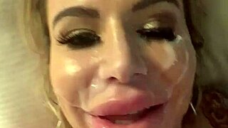 danielle derek drowns in massive cum facial explosion