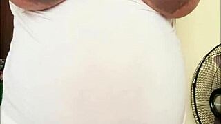 that pregnant arab milf shows off her huge milky belly and boobs on cam like a total slut